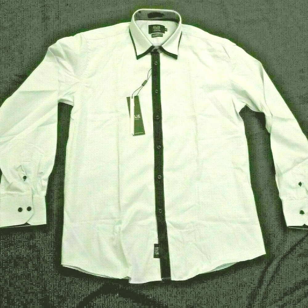 Men's Med. Button Front Dress Shirt Baby Blue - Picture 1 of 4